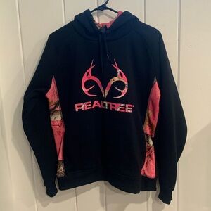 Realtree Black Hoodie w/ Pink Camo